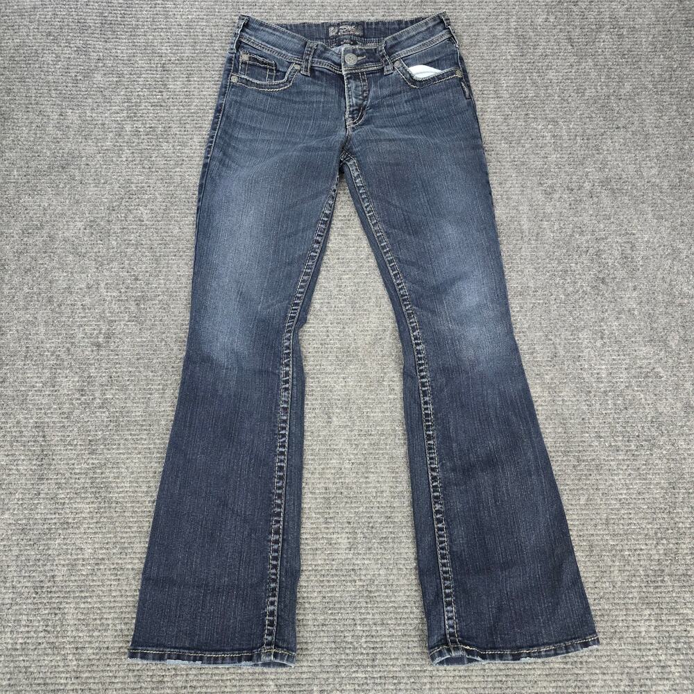 Silver Jeans Suki Surplus Jeans Womens 29x32 Blue Bootcut Flap Pocket Low Rise